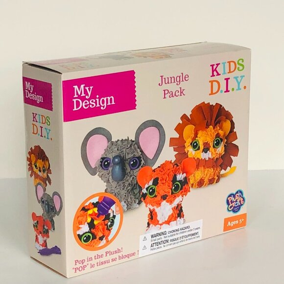 Plush Craft 3D Jungle Animals Pack My Design DIY Pop in Plush Set For Age 5+ - Picture 6 of 11